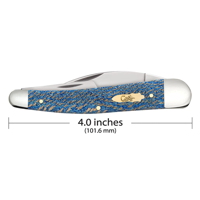 Case Knives Smooth Blue Sycamore Wood Seahorse Whittler Knife