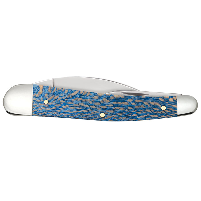 Case Knives Smooth Blue Sycamore Wood Seahorse Whittler Knife