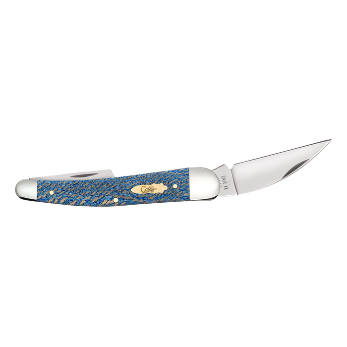 Case Knives Smooth Blue Sycamore Wood Seahorse Whittler Knife