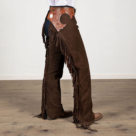 Tough 1 Chocolate Suede Tooled Chaps