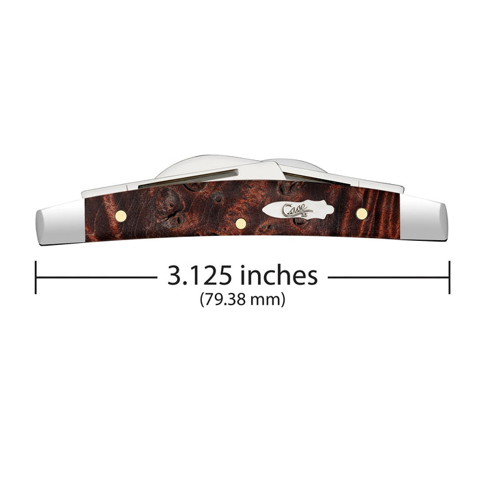 Case XX Small Congress Smooth Brown Maple Burl Wood Pocket Knife CA64069