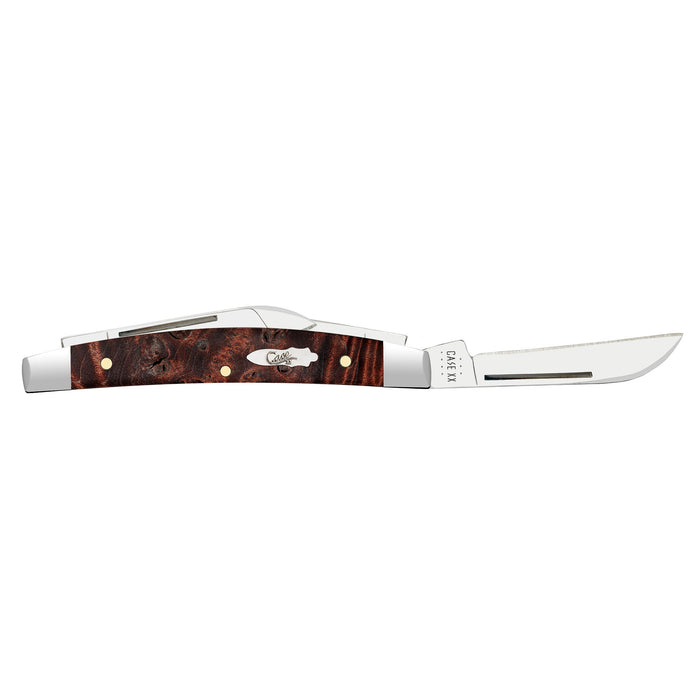 Case XX Small Congress Smooth Brown Maple Burl Wood Pocket Knife CA64069