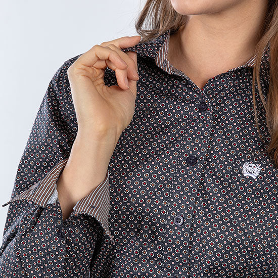 Cinch Women's Navy Print Button Down Shirt
