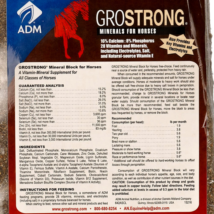 Adm Animal Nutrition GROSTRONG Mineral Block 25lb