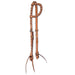 Natural Roughout Single Ear Headstall with Buckstitch and Tie Ends