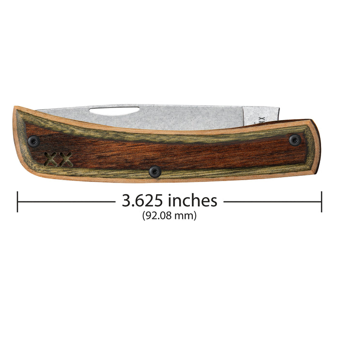 Case Knives Crossroads Brown Green Laminate Wood Sod Buster Jr Knife