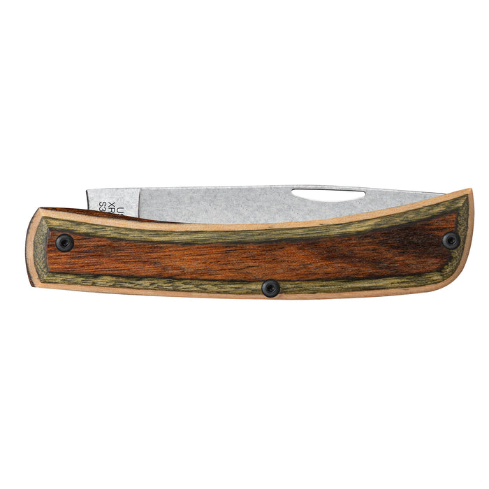 Case Knives Crossroads Brown Green Laminate Wood Sod Buster Jr Knife