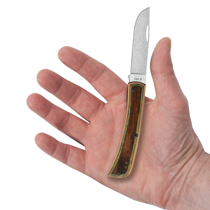 Case Knives Crossroads Brown Green Laminate Wood Sod Buster Jr Knife