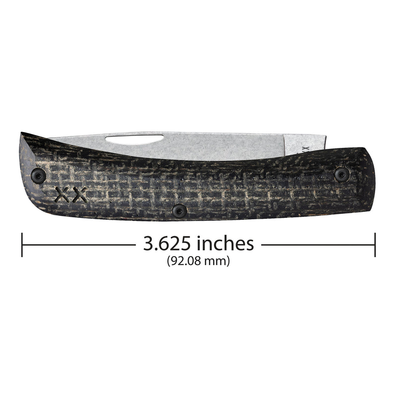 Case Knives Crossroads Black Burlap Laminate Sod Buster Jr with Dayglow G-10 Knife