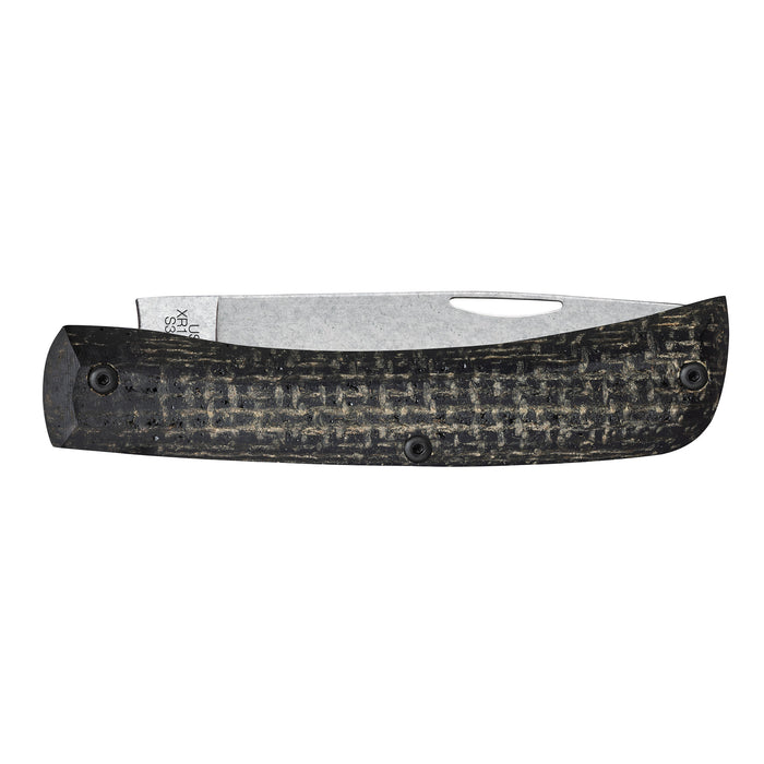 Case Knives Crossroads Black Burlap Laminate Sod Buster Jr with Dayglow G-10 Knife