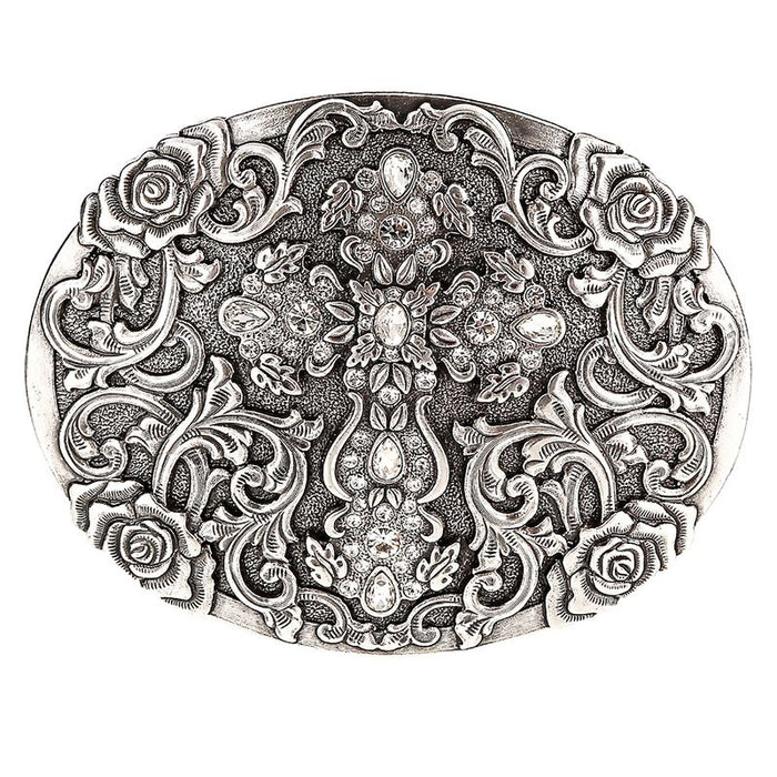 Women's M&F Oval Cross Rhinestone Buckle