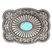 Unisex M&F Silver Concho Buckle with Turquoise Stone