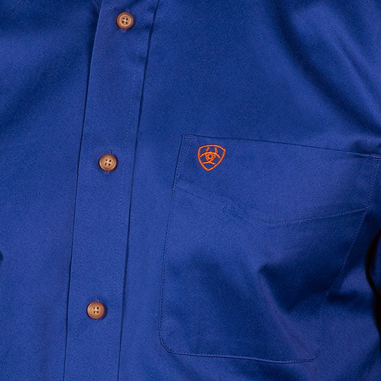 Ariat Men's Solid Twill Blue Button Down Shirt
