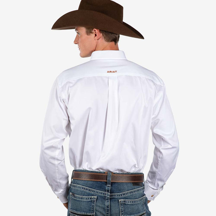 Ariat Men's Solid Twill Button Down White Shirt