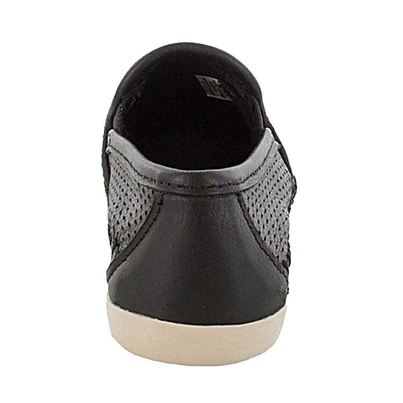 Minnetonka Women's Pacific Black Leather Perforated Slip On