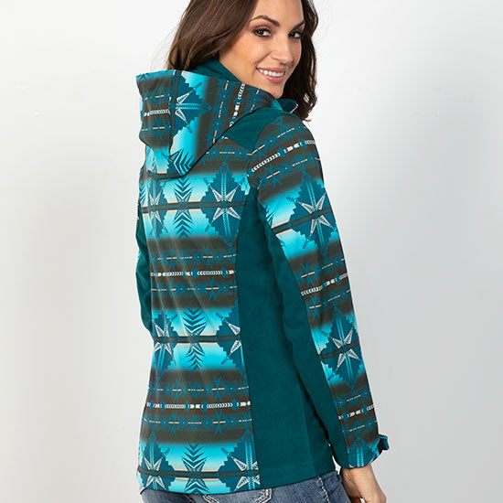 Panhandle Powder River Teal Softshell Aztec Jacket