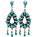 Turquoise and Silver Tear Drop Earring