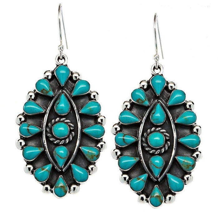 Women's Turquoise Tear Oval Earring