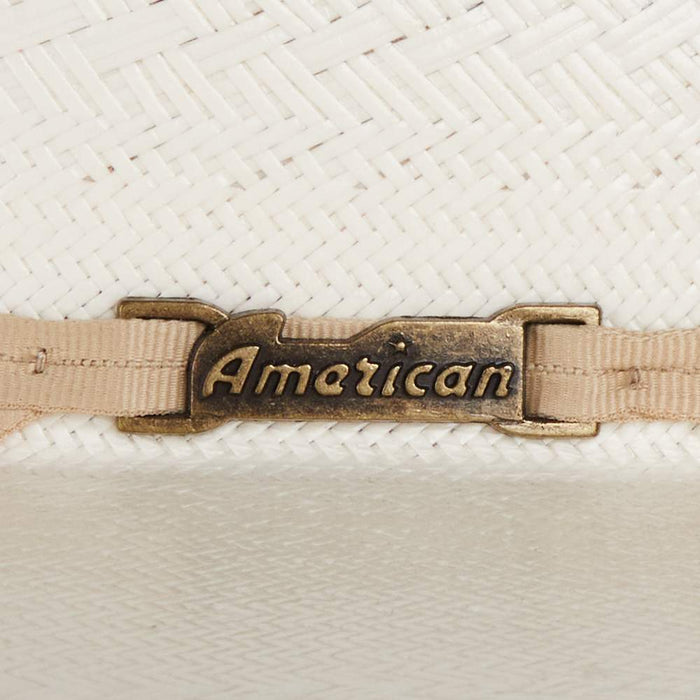 American Hats AHC 6800 Fancy Vent Solid Ivory With Tan Line 4 1/4in. Brim Round Oval Open Crown Cowboy Hat
