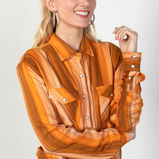 Cruel Girl Women's Girl Orange Snap Shirt