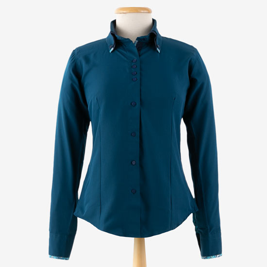 Royal  Highness Laguna Blues Double Collared Show Blouse