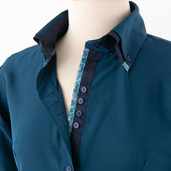 Royal  Highness Laguna Blues Double Collared Show Blouse