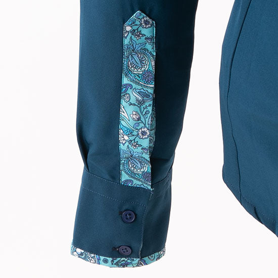 Royal  Highness Laguna Blues Double Collared Show Blouse