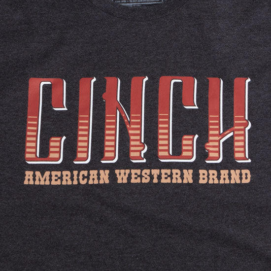 Cinch Men's Charcoal Logo Tee
