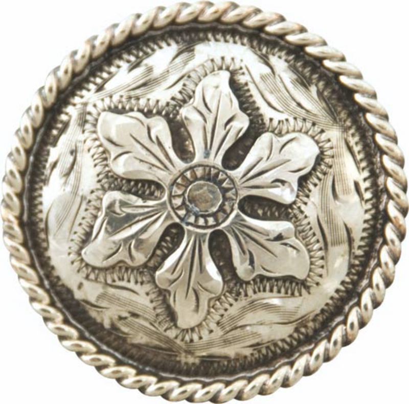 1 1/2 inch Flower Concho with Rope Edge