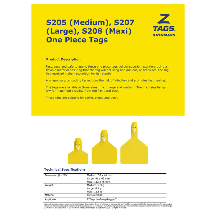 Datamars Z Tags 1-piece Yellow Blank Cow Tag 25pk
