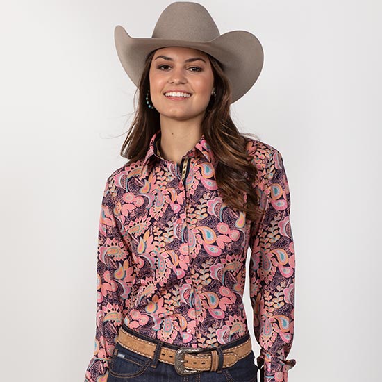 Royal  Highness Peach Paisley Top