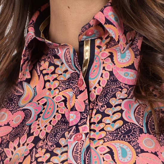 Royal  Highness Peach Paisley Top