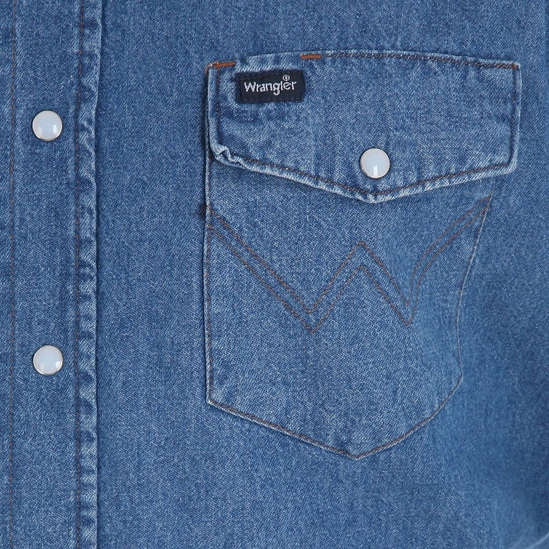Wrangler Men's Light Denim Snap Shirt