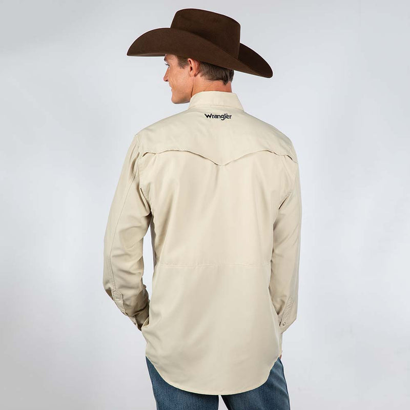 Wrangler Men's White Performance Long Sleeve Shirt