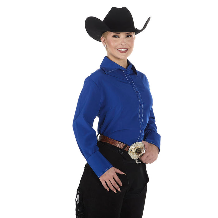 Royal  Highness Women's Bucking Blue Buckstitch Vented Show Top