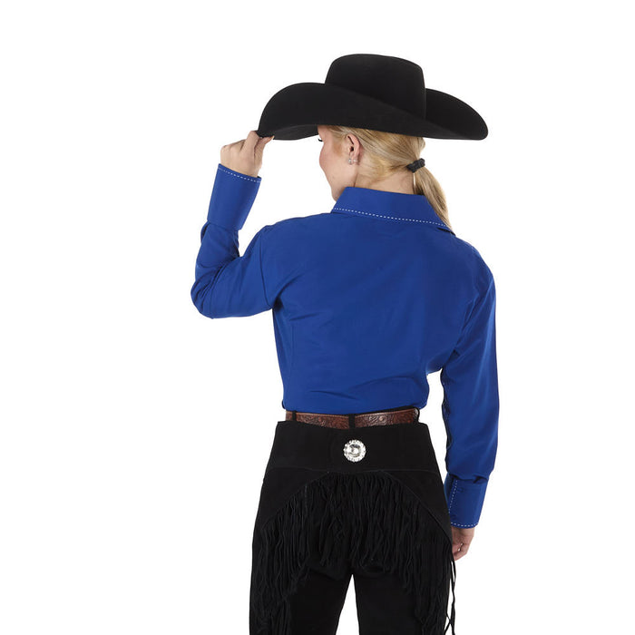 Royal  Highness Women's Bucking Blue Buckstitch Vented Show Top