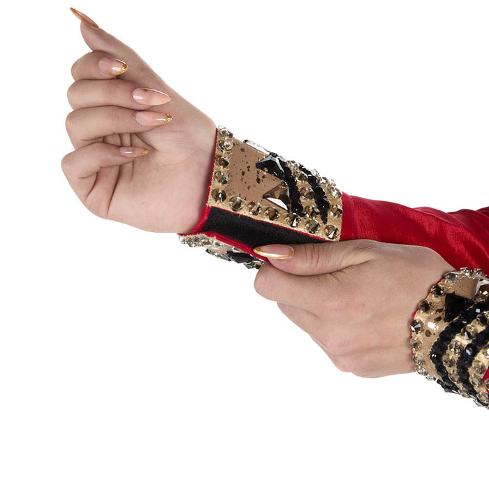 Royal  Highness Women's Red, Black, & Gold Taffeta Show Shirt