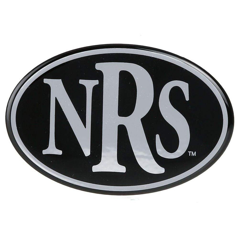 Scarborough Comapany Inc. NRS Ranch Logo Silver/Black Dome Puff Sticker