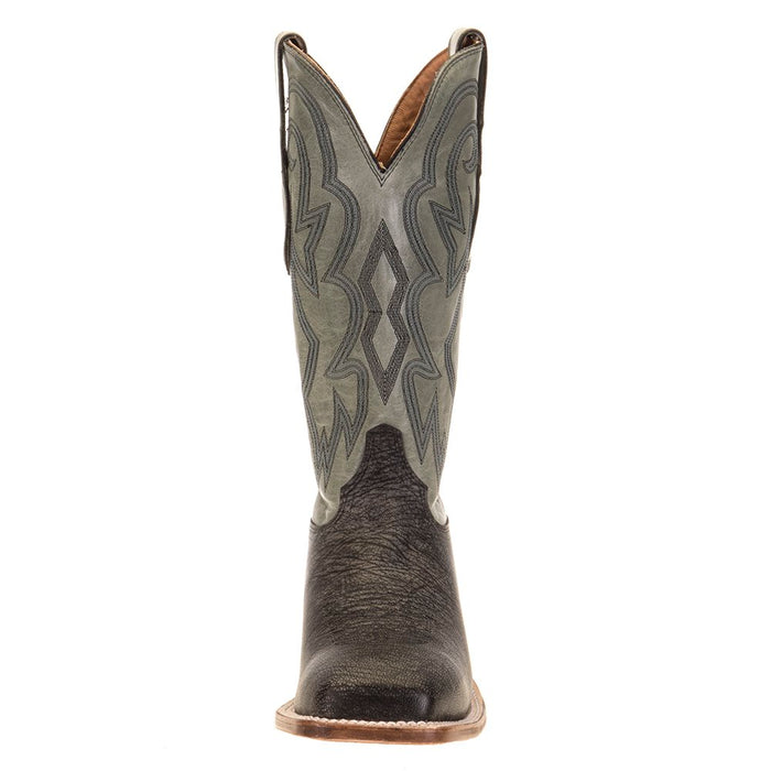 Justin Boots Men's AQHA Antracite Goat 13in. Seaglass Cowhide Top Square Toe