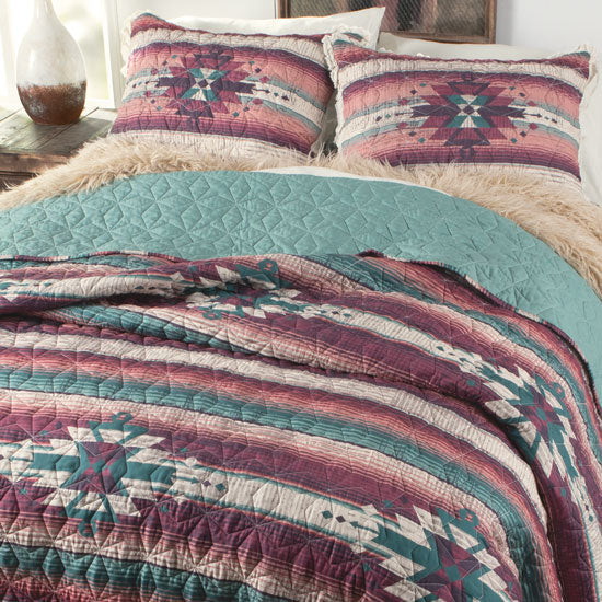 Rod's True Western Rose Canyon Ruffle Quilt Set