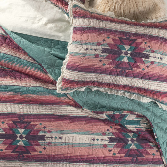 Rod's True Western Rose Canyon Ruffle Quilt Set