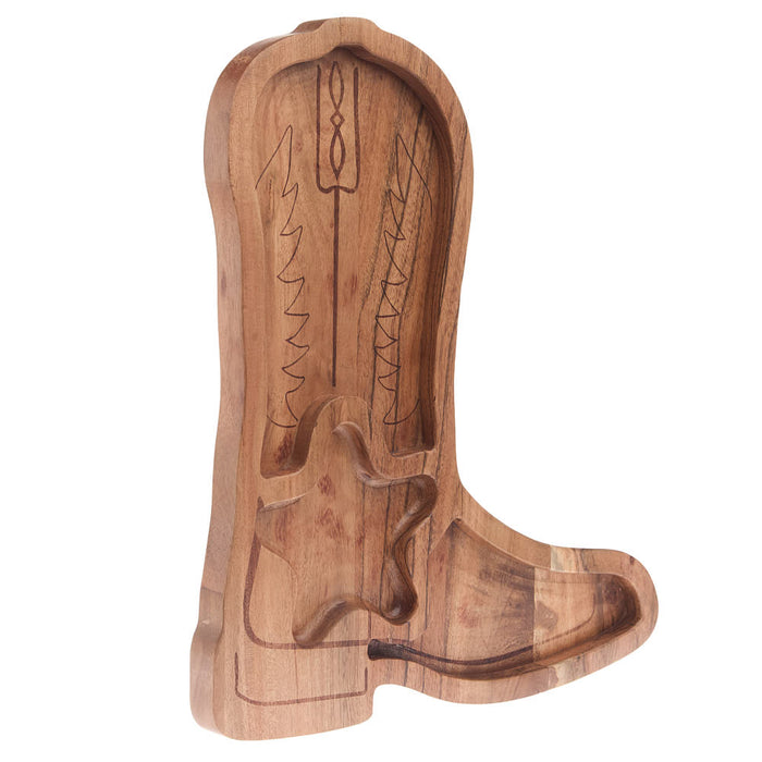 India Handicrafts Cowboy Boot Chip/Dip Board