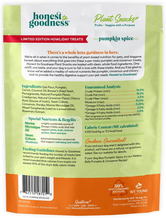 Honest To Goodness Dog Treats Pumpkin Spice 4oz