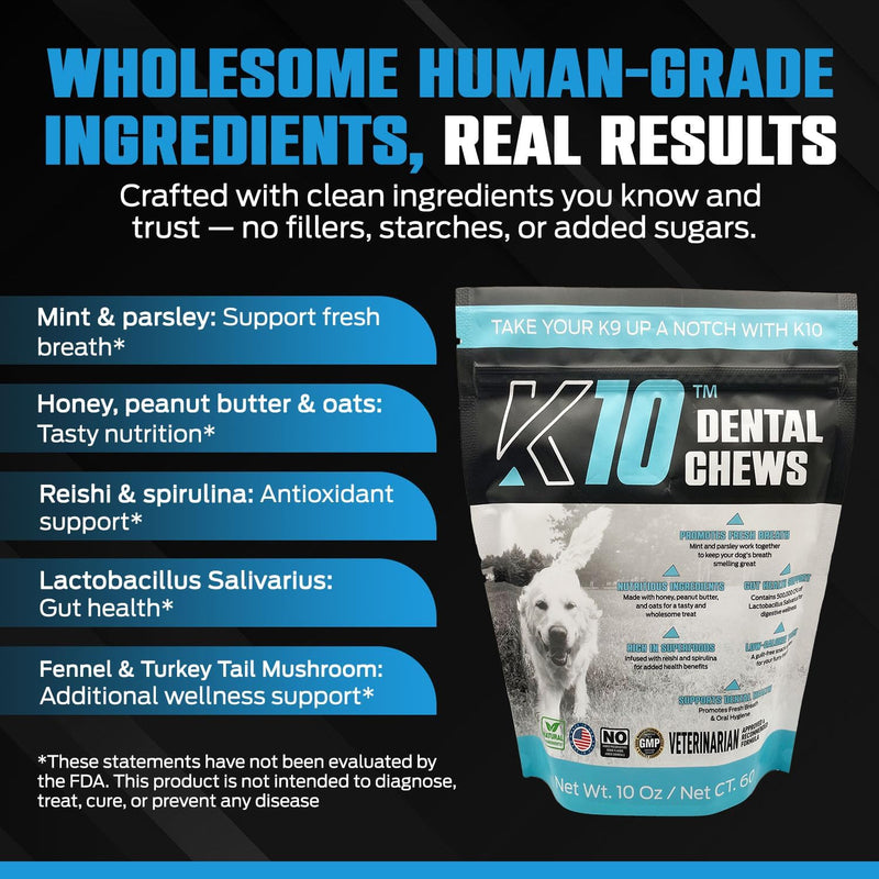 Equinety K10 Fresh Breath Dental Chew 60ct