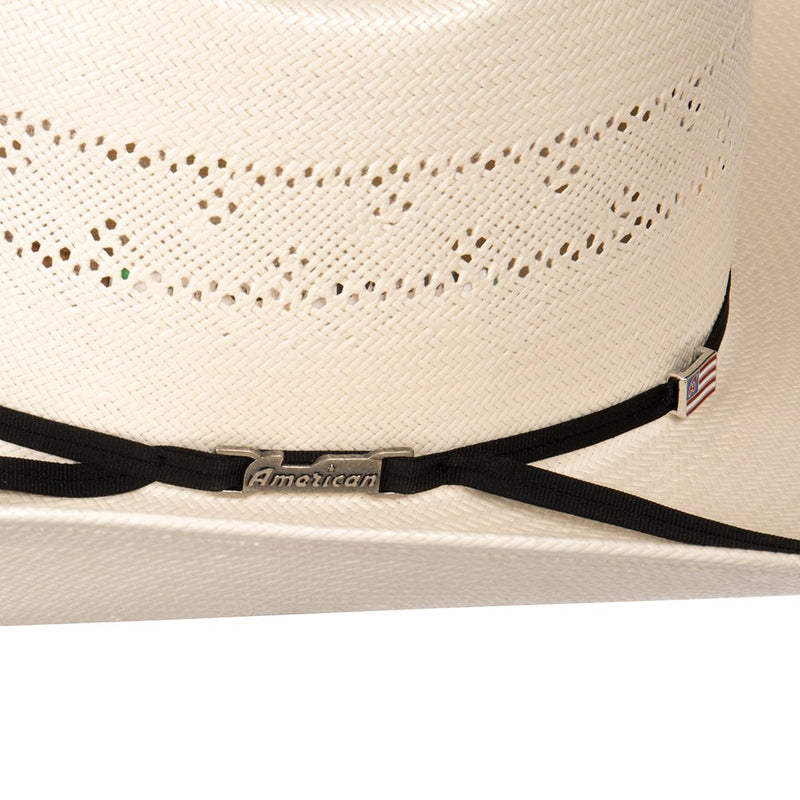American Hats 20 Star Premium Shantung Fancy Weave Open Crown 4-1/4in. Straw Cowboy Hat