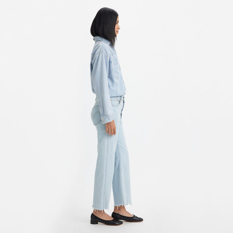 Levi Strauss Women's Ribcage Fray Hem Straight Ankle Jeans