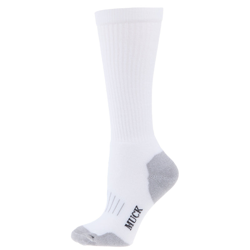 Carolina Hoisery Muck Unisex White Ultra-Dri Crew Sock 2 Pack LARGE