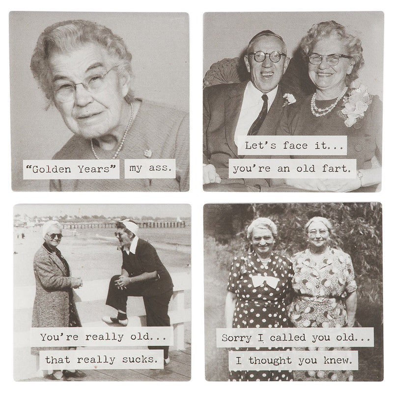 Primitives By Kathy Golden Years Coaster Set