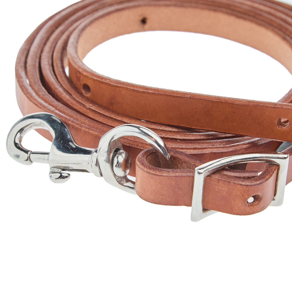 Rênes En Cuir Plat Huilé AJ Tack - 5/8 Po X 8 Pieds, Modèle Roper, Neuves