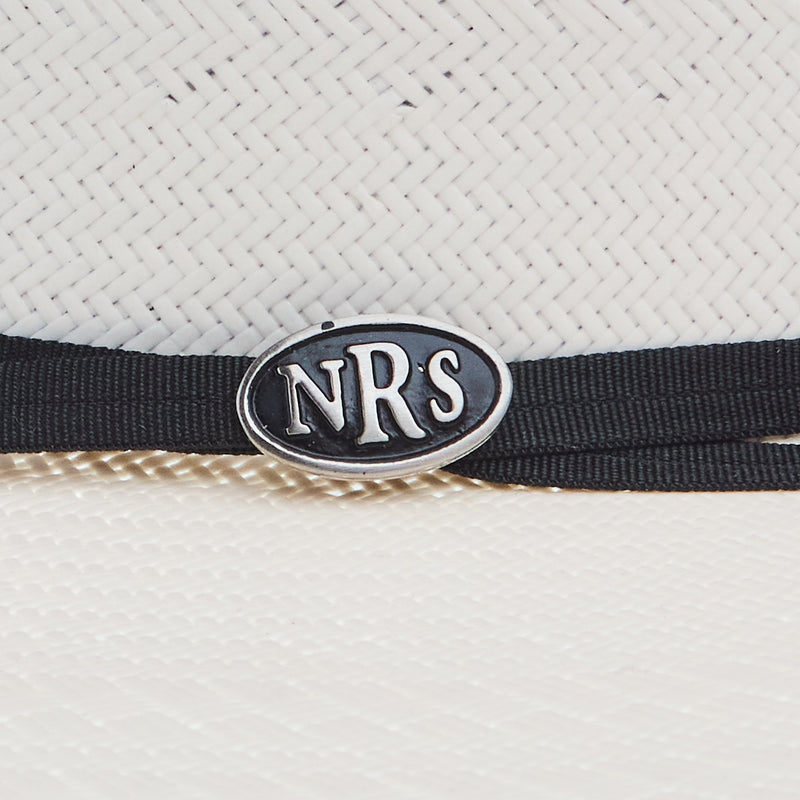 Nrs Hats 20X Ivory Shantung 4 1/4 Inch Brim Open Crown Black Band